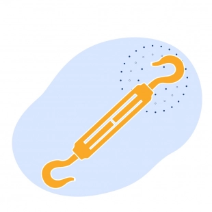 Талреп крюк-кольцо М16 ОШ (с открытой штампованной муфтой) ГУ ГОСТ 9690-71